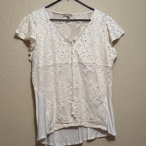 Elegant Cream Lace Blouse